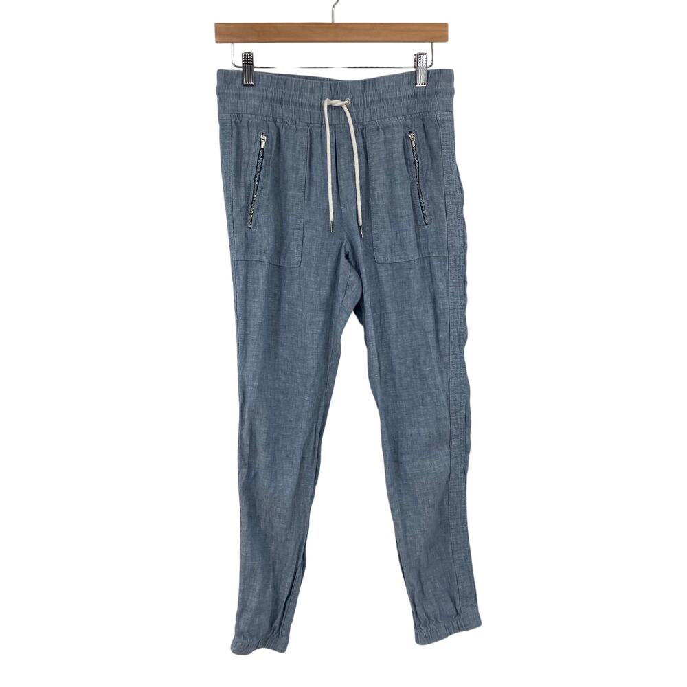 Athleta Cabo Linen Chambray Joggers Boho Women’s Size 2 Small Drawstring Beach